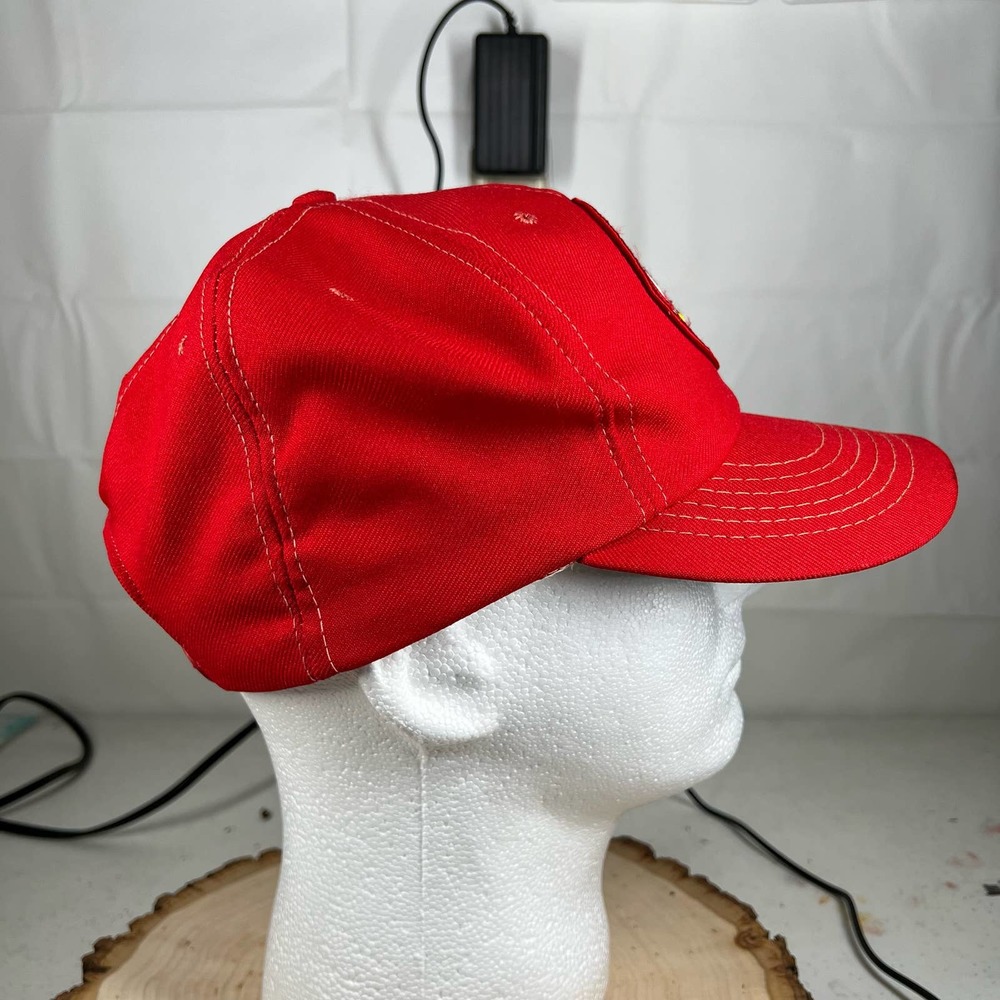 Vintage 80s Sports Cardinals Red Baseball Hat Cap Plastic Snapback Embroidered - Picture 5 of 8